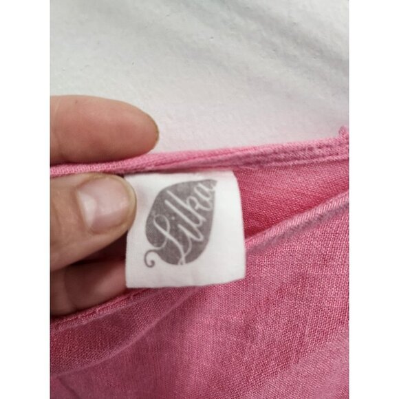 Anthropologie Lilka Womens Lora Blouse Size XS Pink Cropped Ruffle Tiered Sleeve - Picture 4 of 8